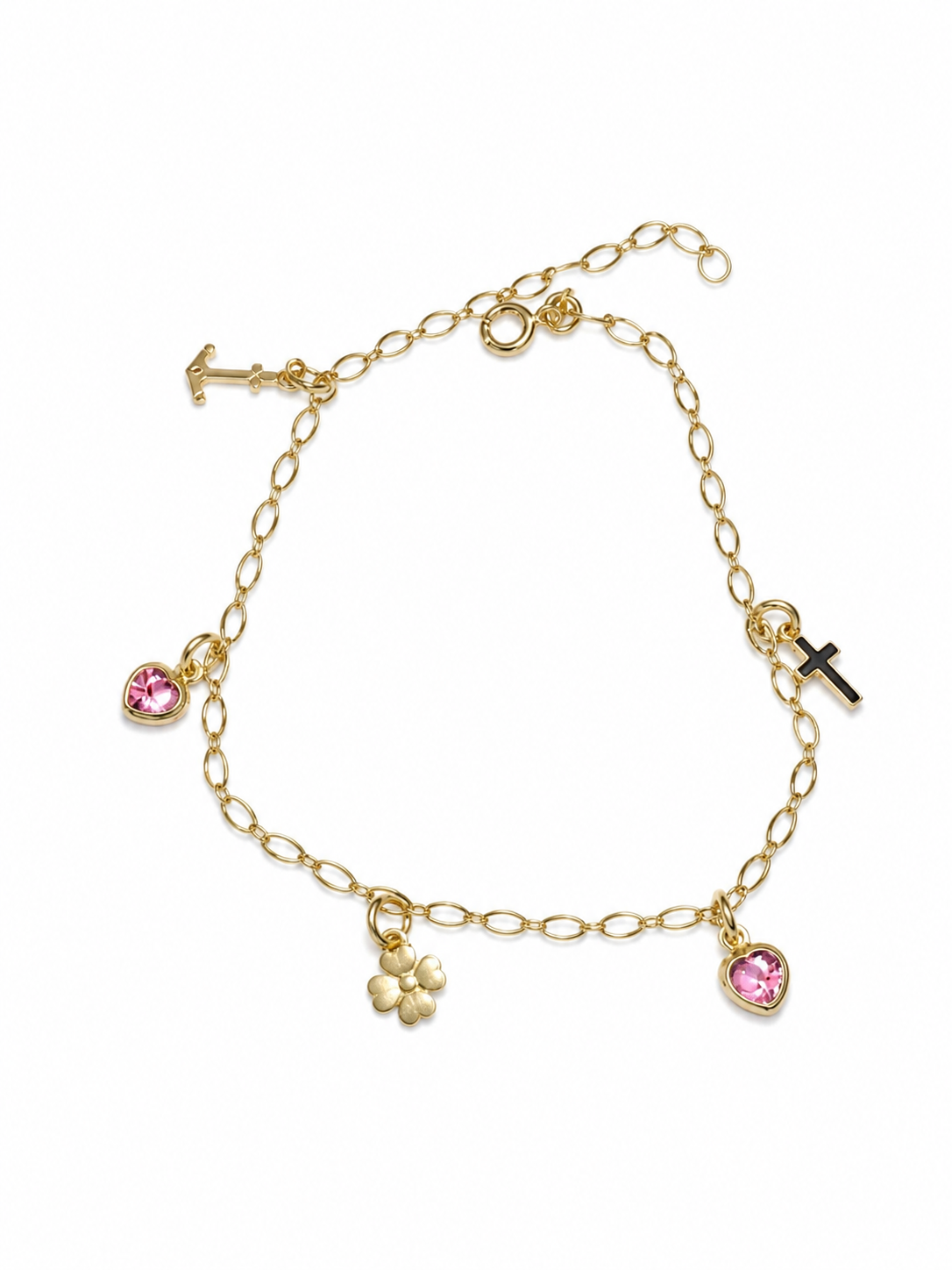 Gold Charm Bracelet with Heartfelt Charms