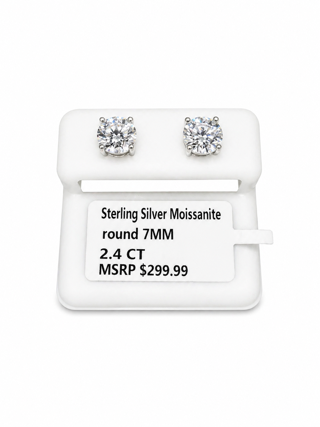 Sterling Silver Moissanite Stud Earrings