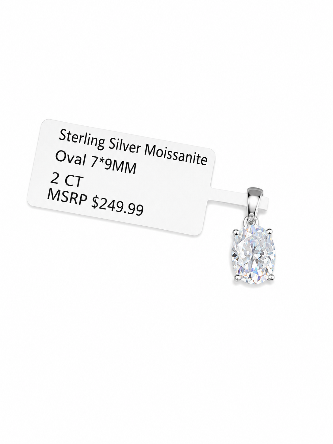 Sterling Silver Moissanite Pendant