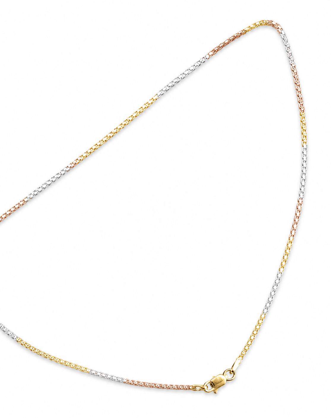 16" Multi-Color Bismark Chain Necklace - Gold over .925 Silver