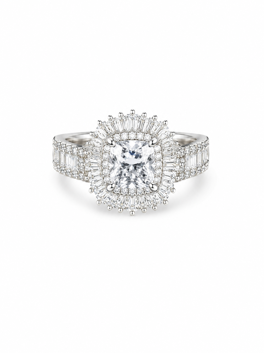 White Gold Filled Ring with AAA CZ - Size 7