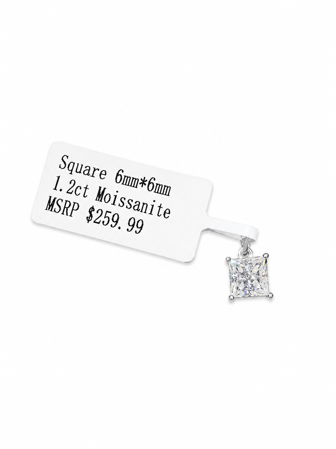 Radiant Moissanite Pendant - 1.2 Carat Square Cut