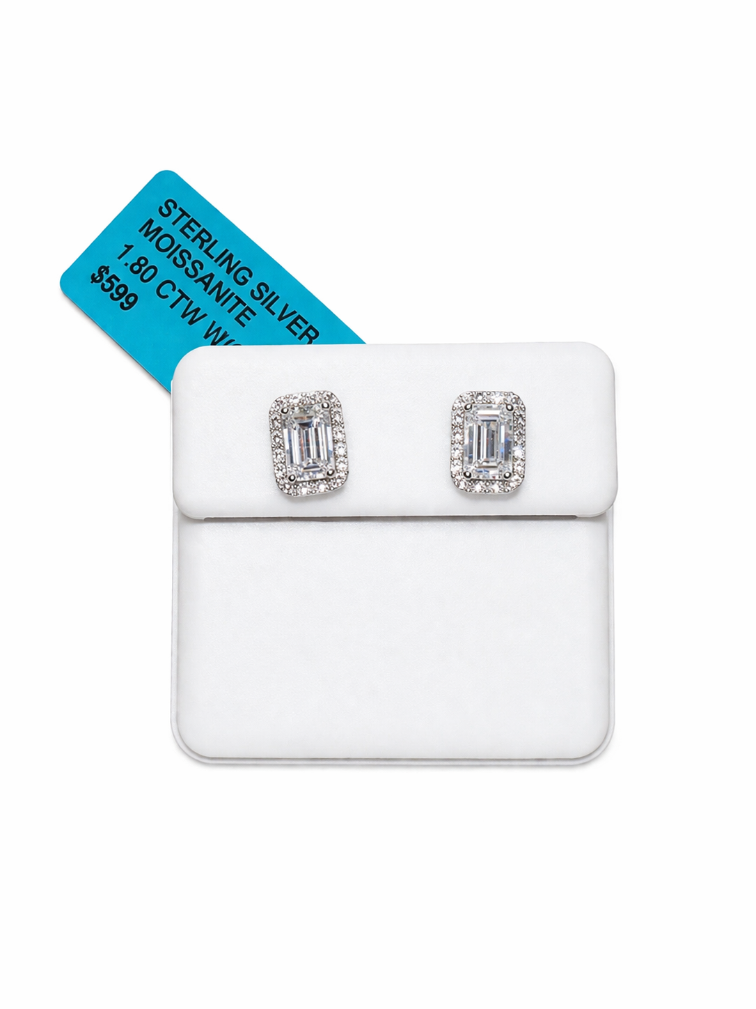 Exquisite Moissanite & Sterling Silver Stud Earrings