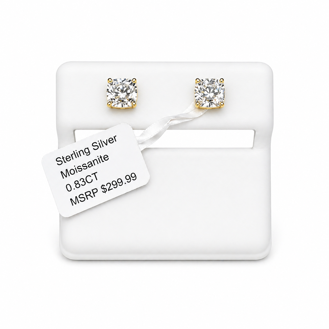 Sterling Silver Moissanite Stud Earrings