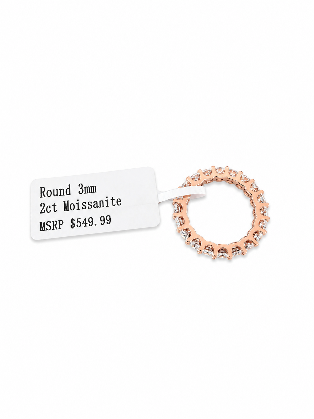 2-Carat Rose Gold Moissanite Eternity Band