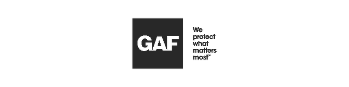 GAF logo, a commercial roofing manufacturer Crabapple Roofing is approved to install