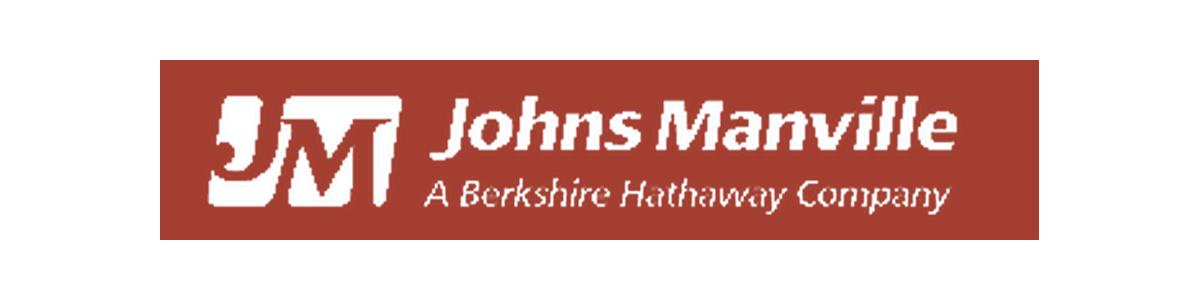 Johns Manville logo, a commercial roofing manufacturer Crabapple Roofing is approved to install