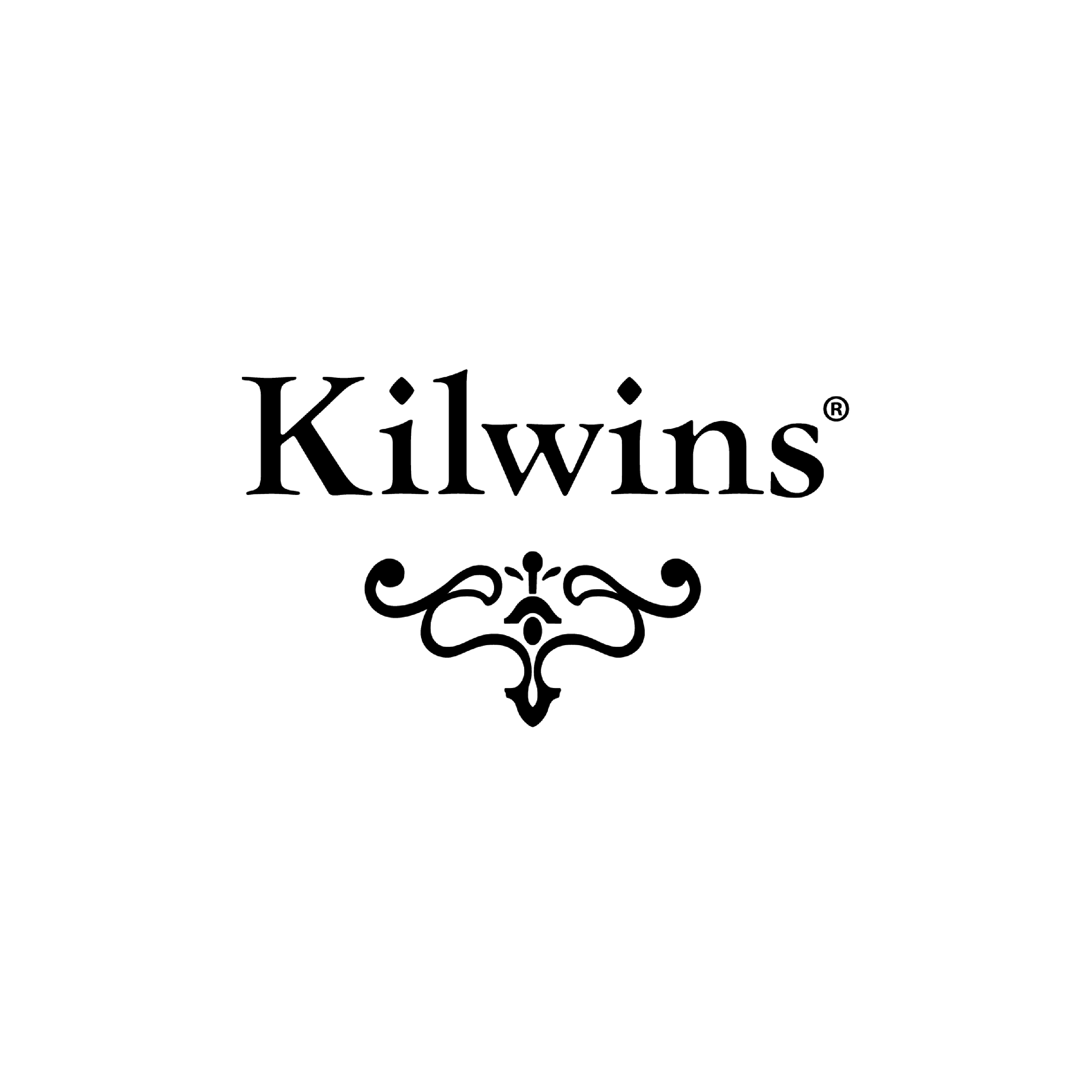 Black and white Kiwings logo with ornate decorative elements underneath.