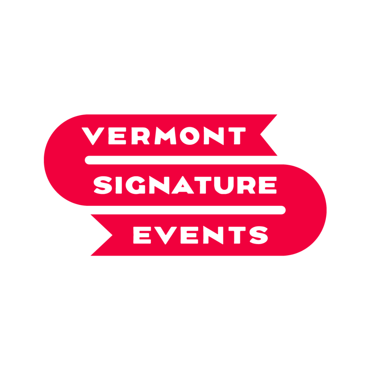 Red banner with white text reading "Vermont Signature Events".