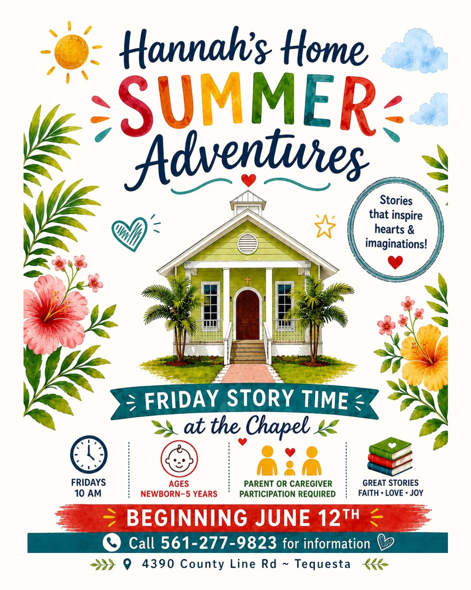 Less than one week away from Friday Story Time at Hannah&rsquo;s Home, on Friday, June 12th at 10am 📚

Bring your little ones for a peaceful morning in our New Life Chapel, where we&rsquo;ll enjoy inspirational stories designed for children ages 0&n
