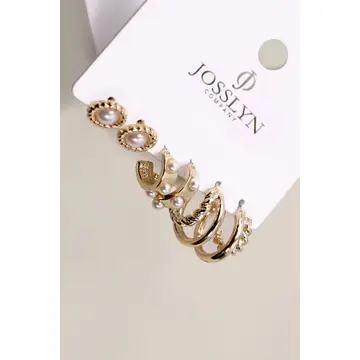 Gold Hoop Trio Earrings