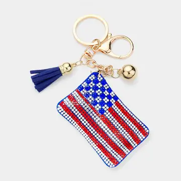 American flag bag charm