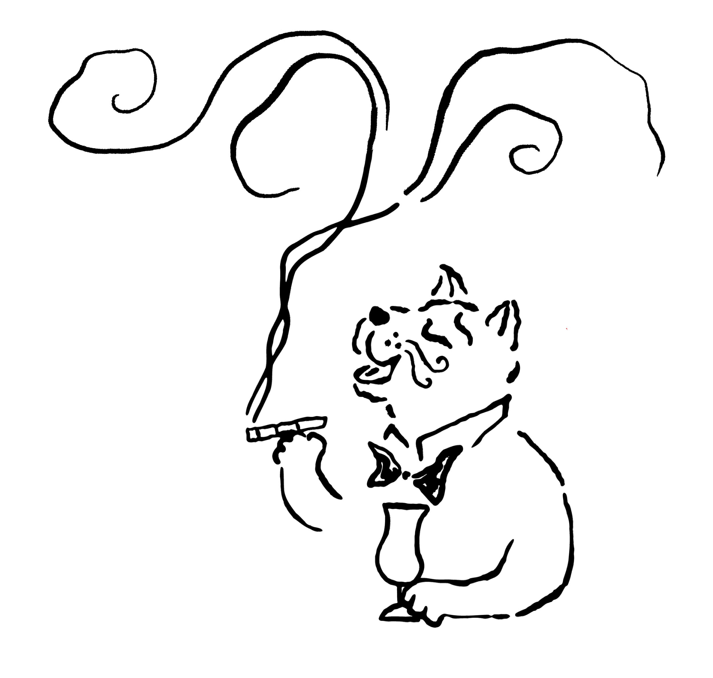 Mr. Cat Brasserie logo blinking smoking cat