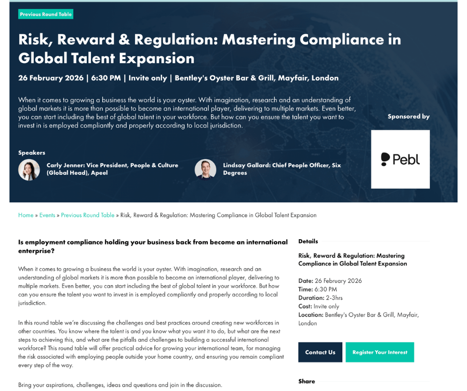 Risk, Reward and Regulation: Mastering Compliance in Global Talent Expansion