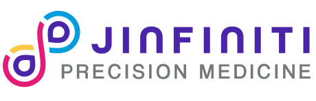 Logo of Infiniti Precision Medicine with a stylized infinity symbol in pink and blue, and the company name in bold purple and grey letters.