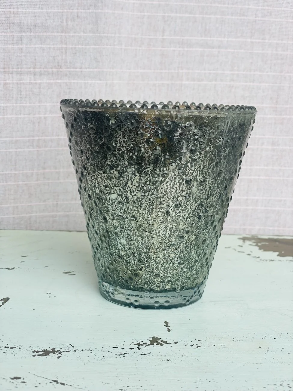 Smoked Mercury Glass Votive Holder or Vase