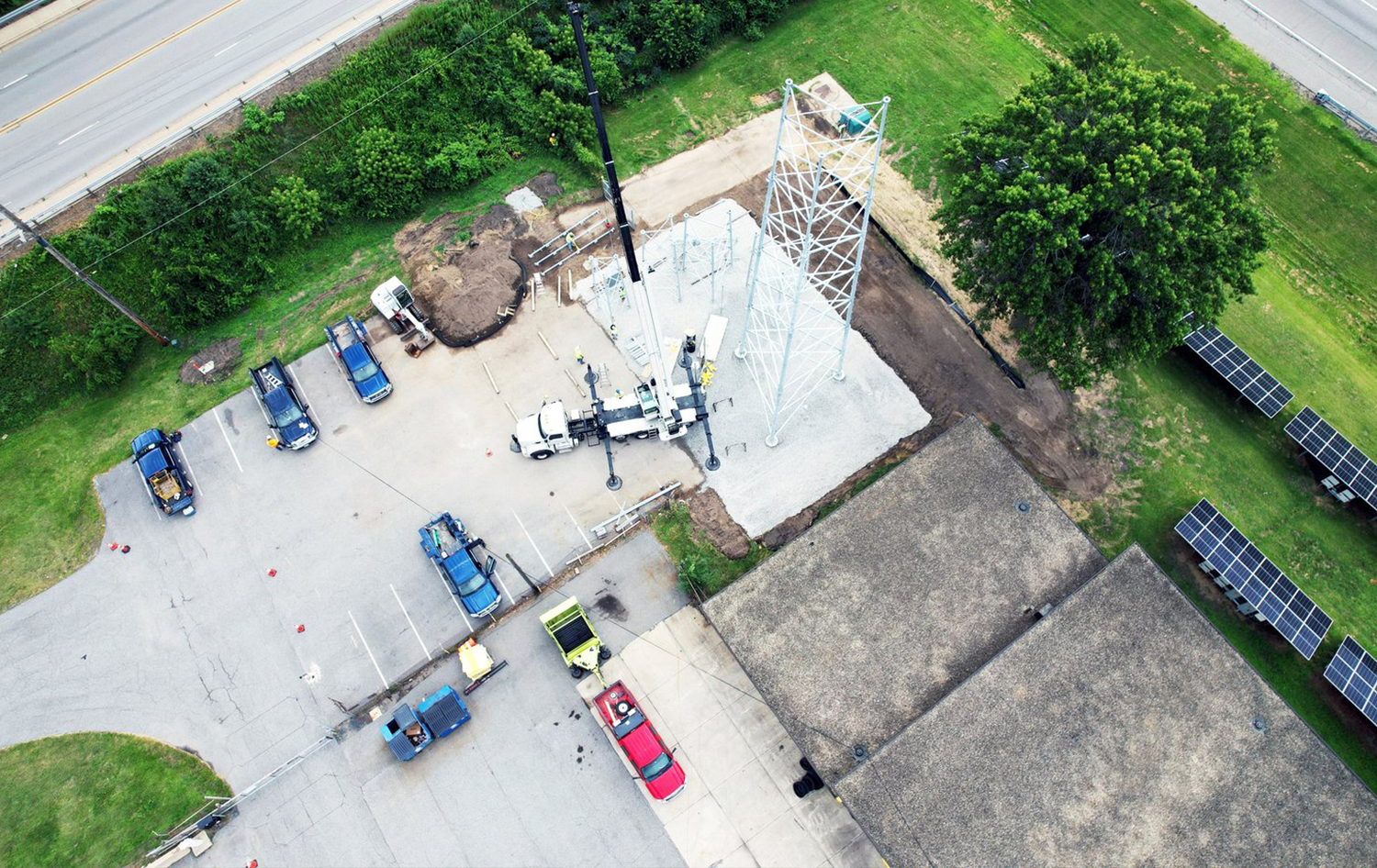 VIDEO: New Lattice Tower Deployed Along the Indiana Toll Road