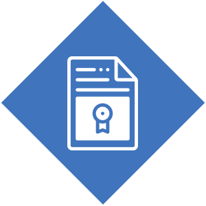 Icon of a certificate or diploma with a ribbon