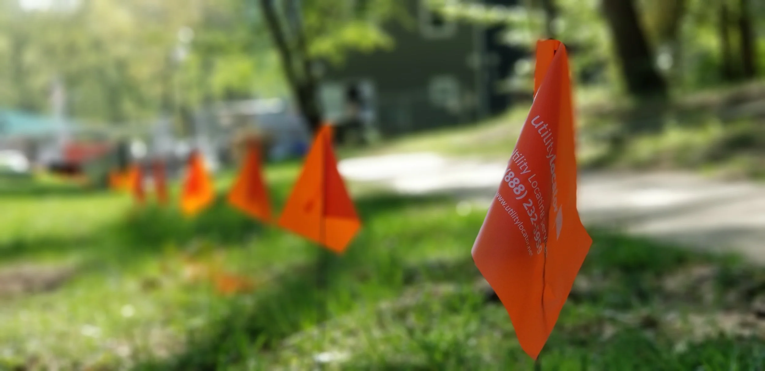 Telecom orange utility locating flag