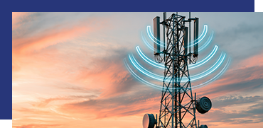 Communication tower transmitting signals during sunset.