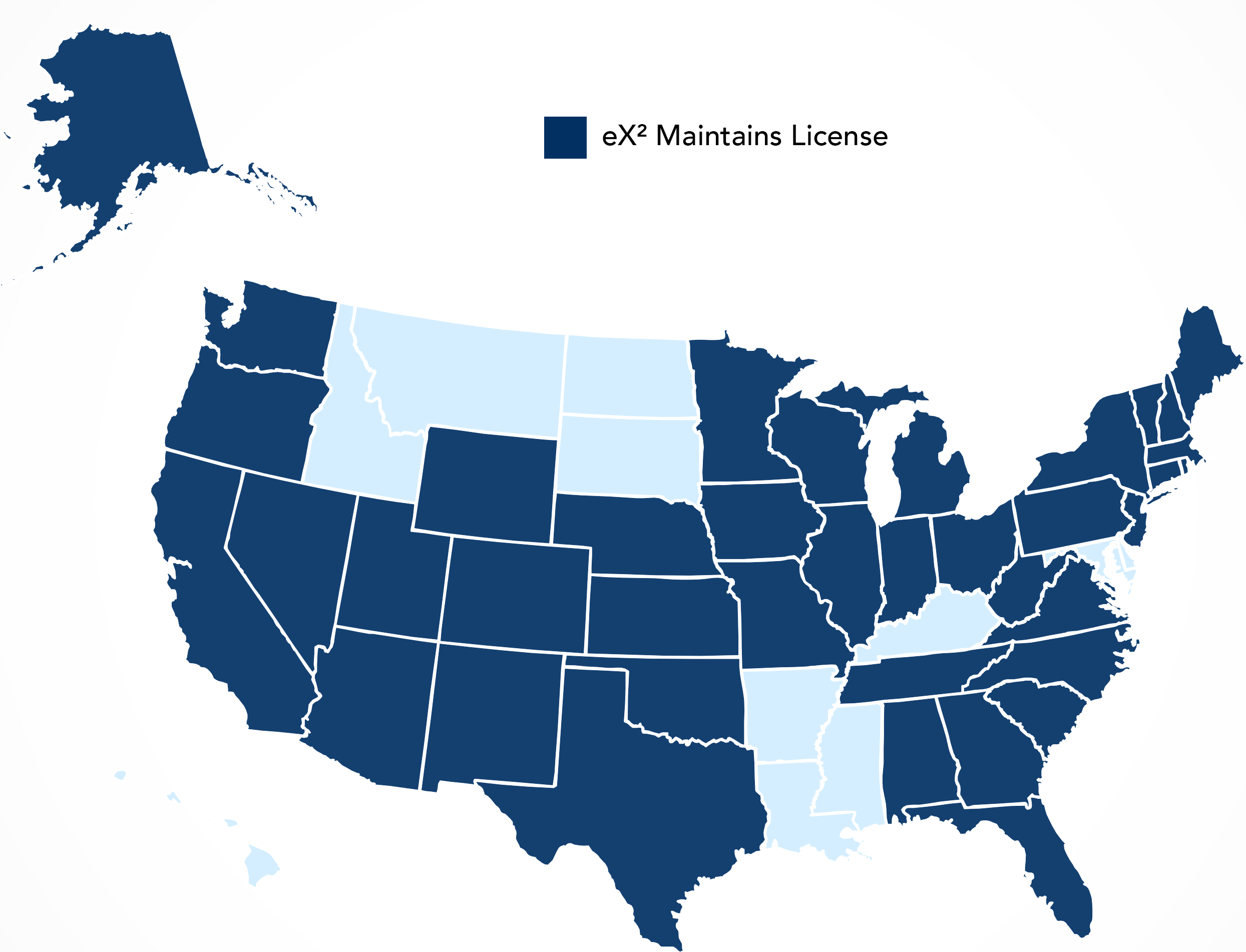 eX2 licenses maintained in the United States
