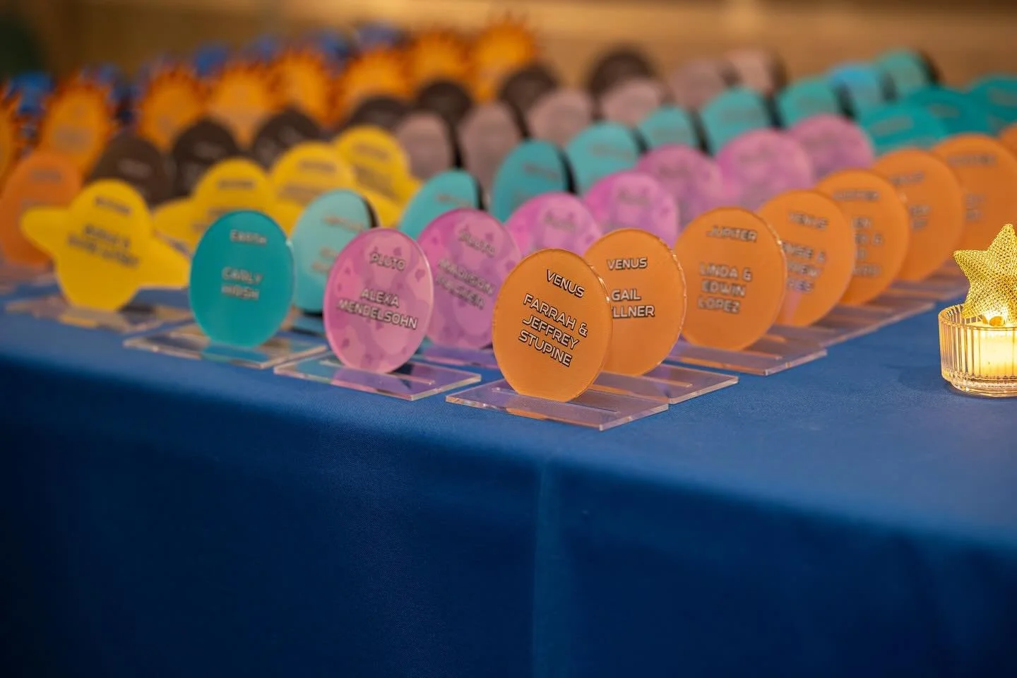 In a galaxy far far away 👽👾🛸🪐☀️☄️ #seatingcards #signinboard #outerspace #galaxymitzvah #batmitzvahdecor