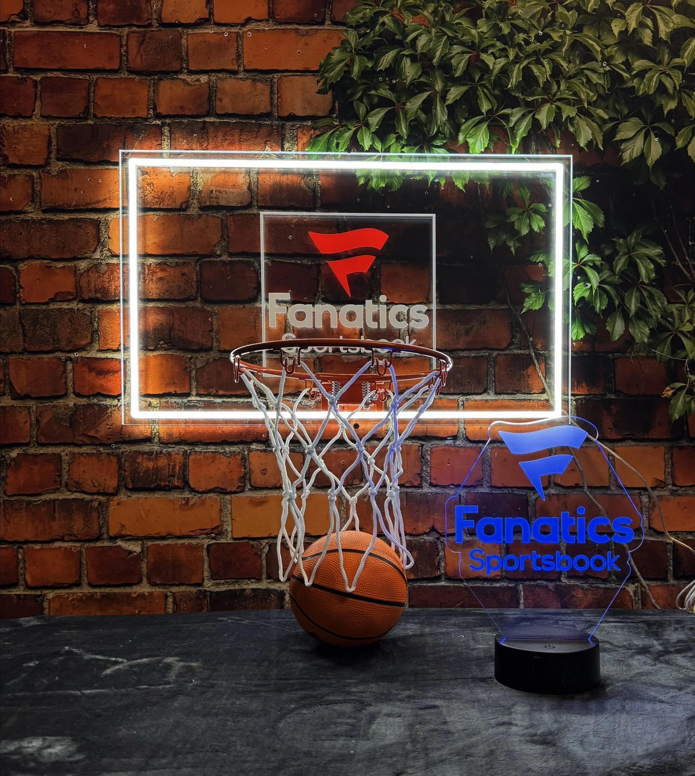 Custom Fanatics basketball backboard/ hoop sign-in board.