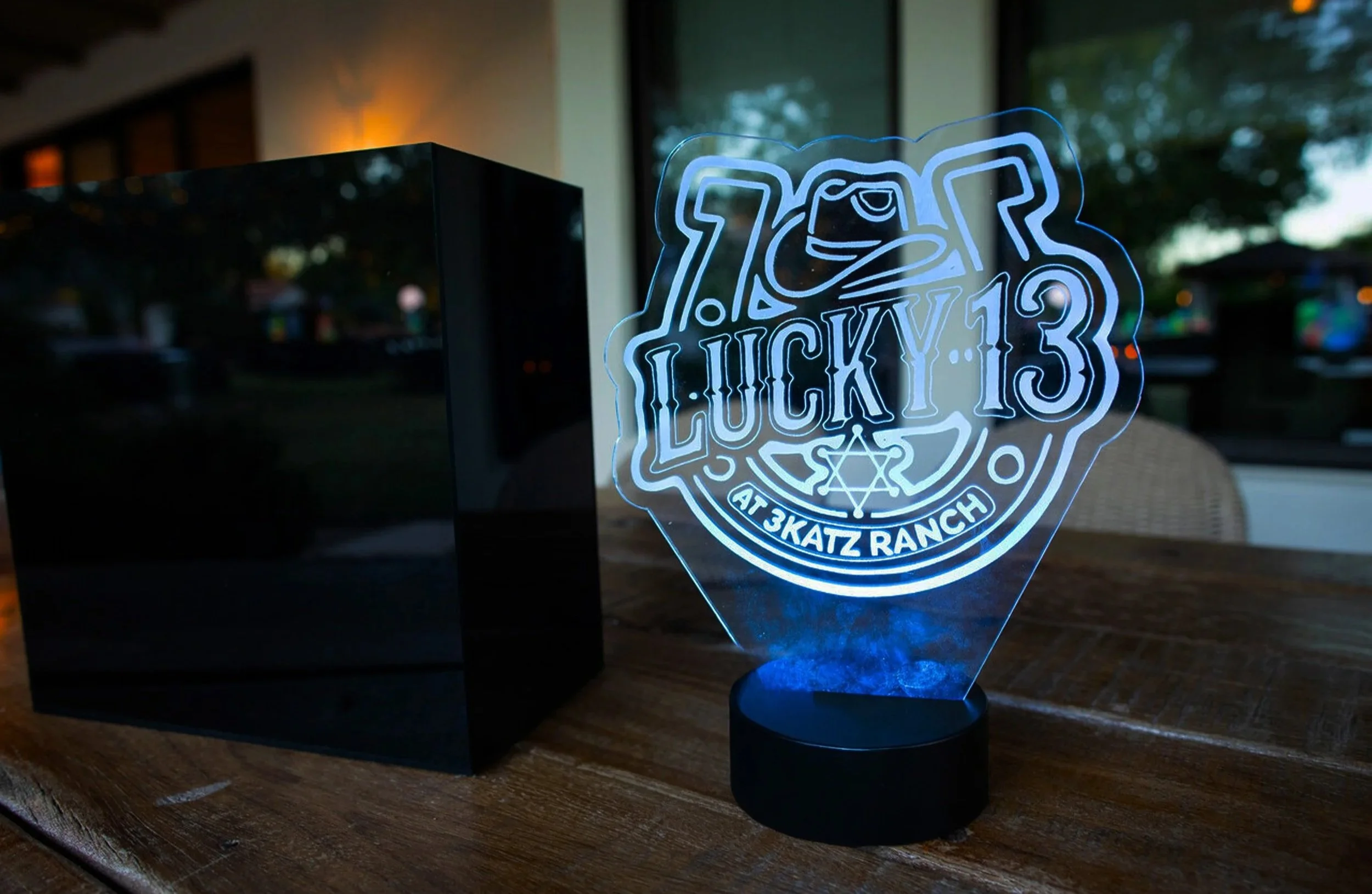 Custom western themed LED centerpiece. 
