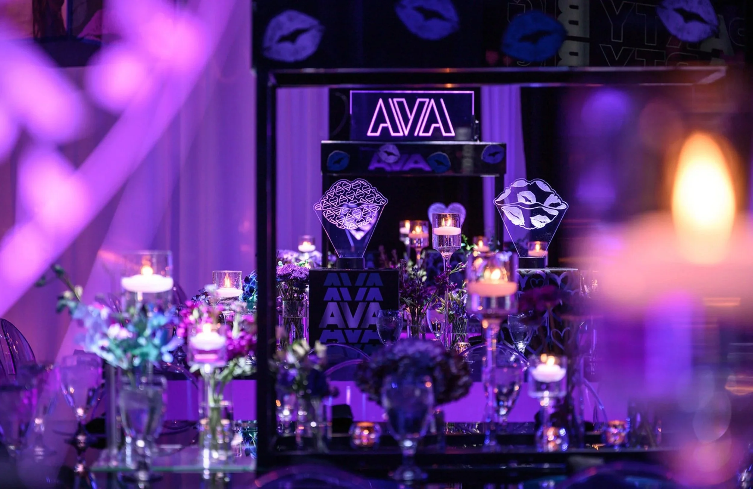 Large custom LED centerpiece. 
