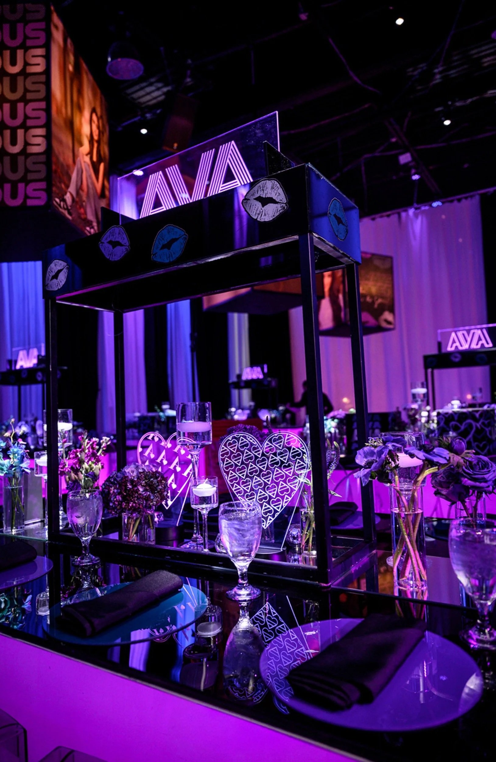 Large custom LED centerpiece. 