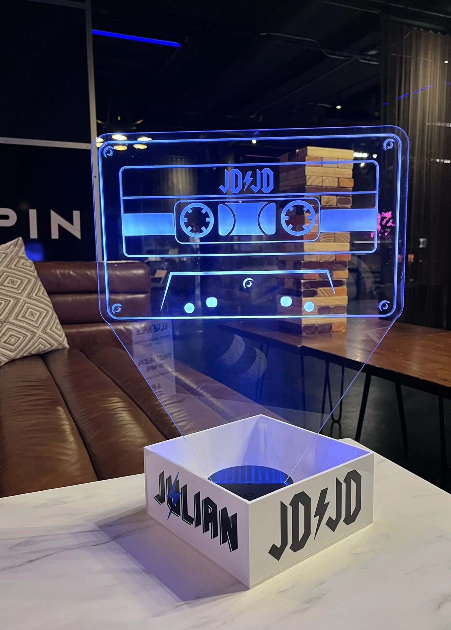 Large music themed LED centerpiece. 