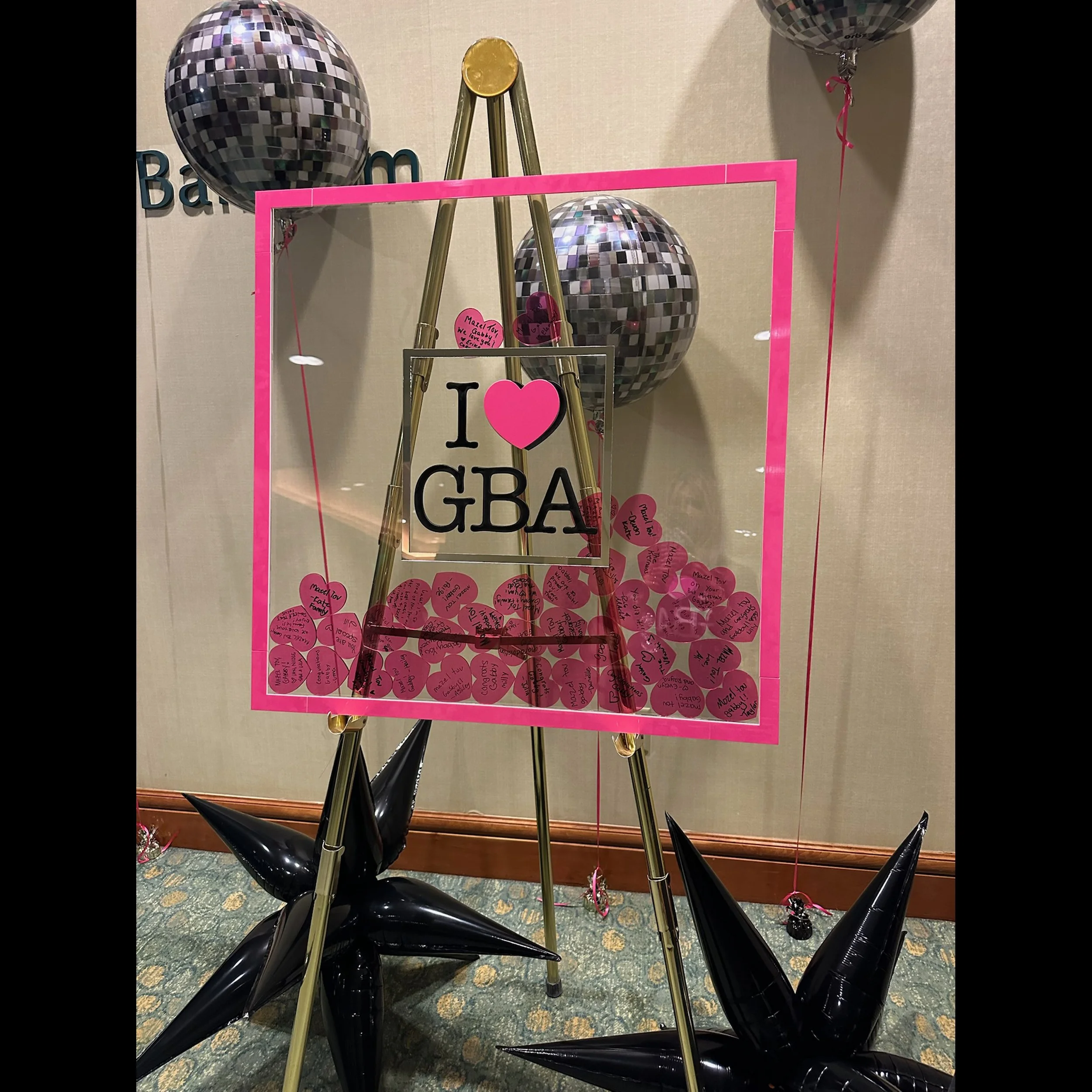 I Heart GBA Pink Drop Box at Party Partially Filled.jpg