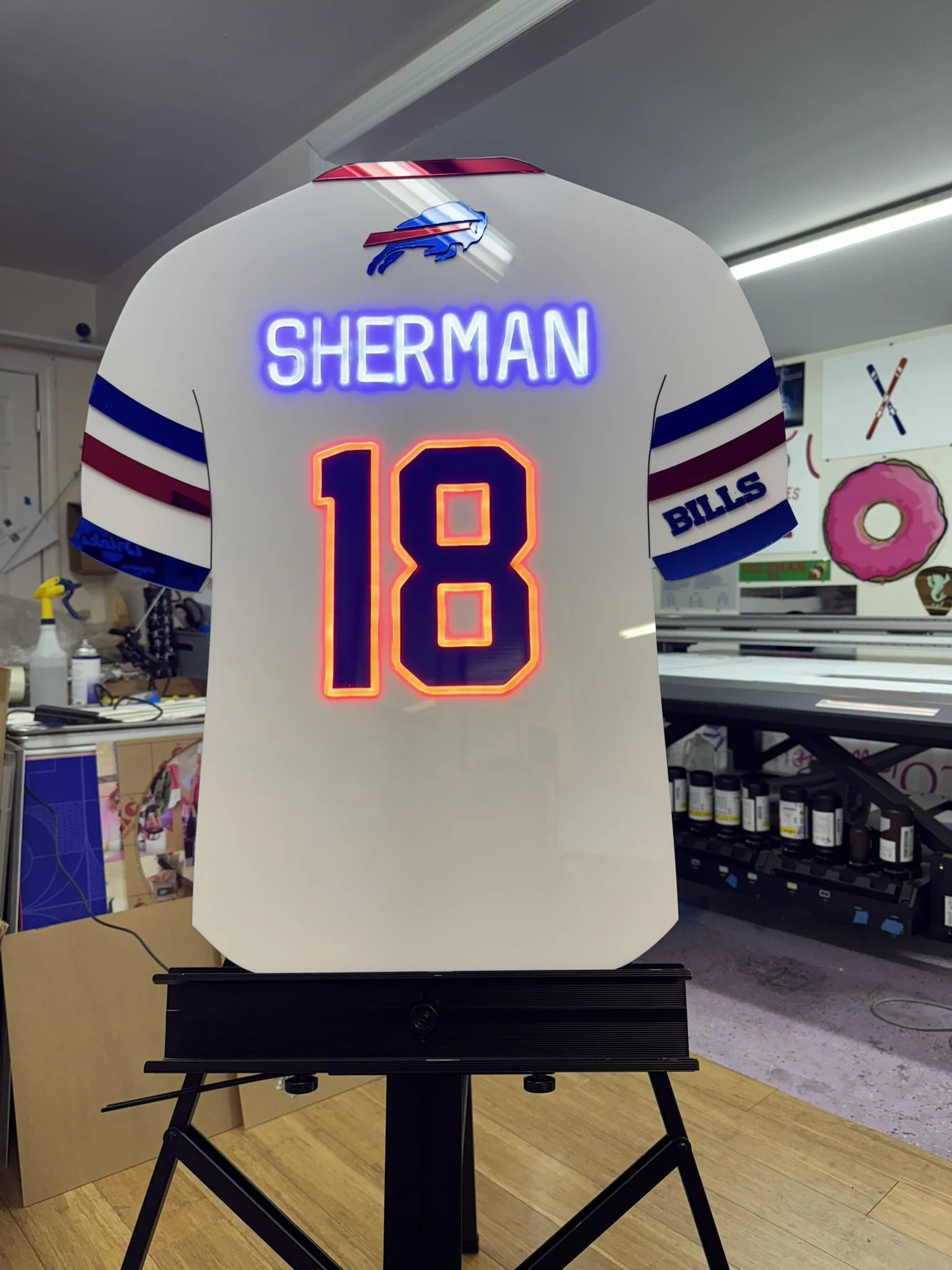 Buffalo Bills Neon Football jersey sign in board_New York_Sports_Bar.JPEG