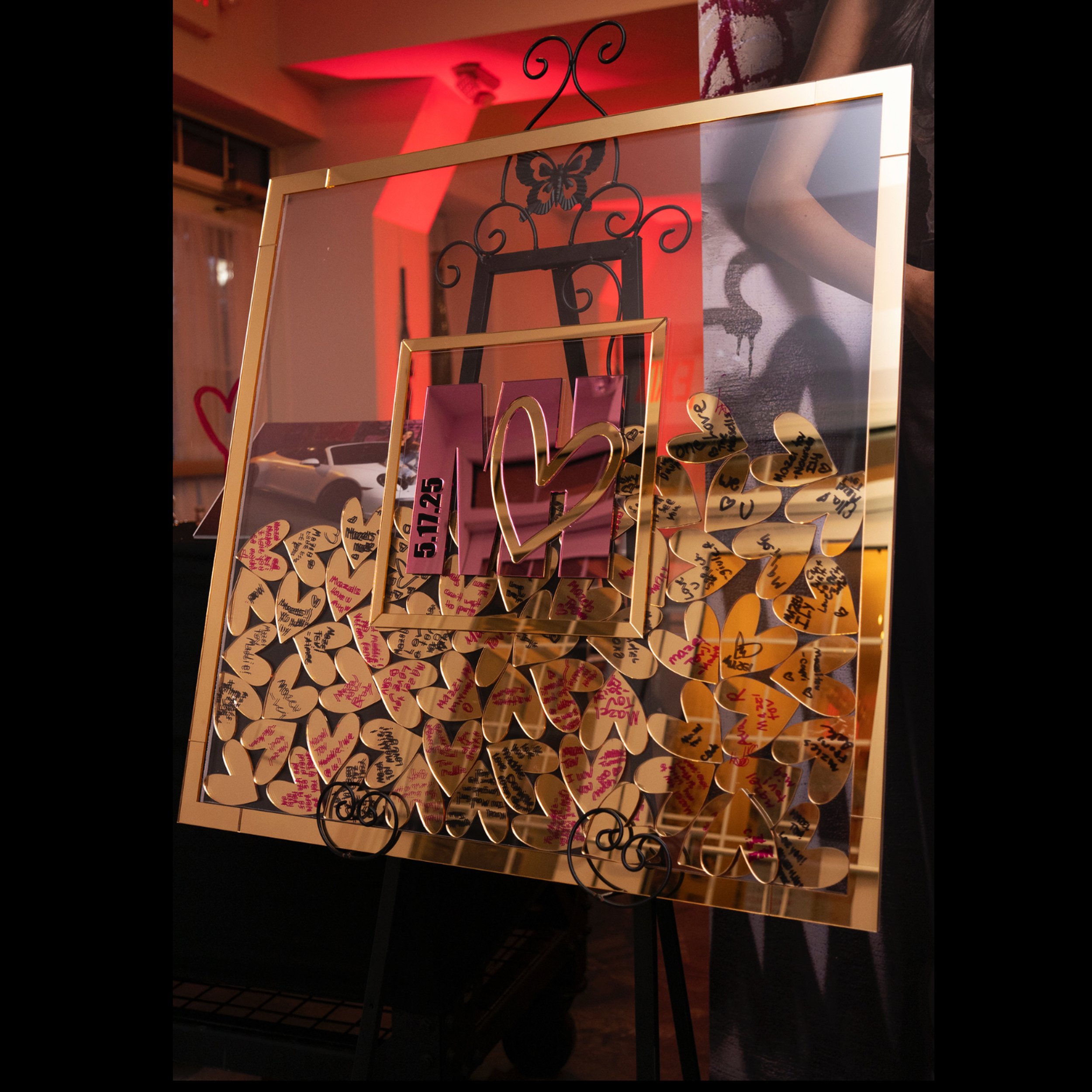 Maddie H Gold Mirror Drop Box Hearts at Party Half Filled.jpg