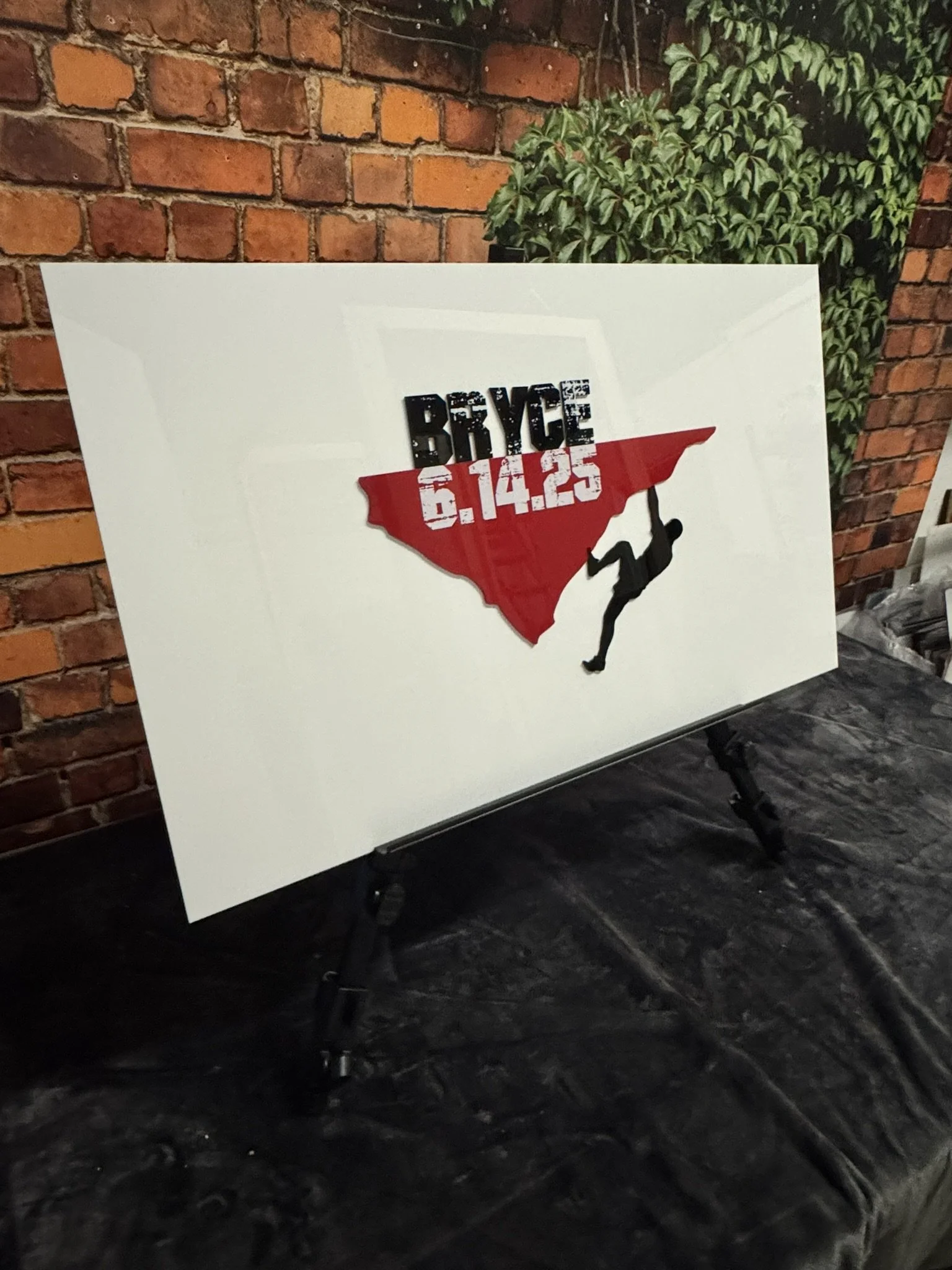 Acrylic Sign In Board_Rock Climbing_Active_Outdoors_Red Black and White_Bar.JPEG