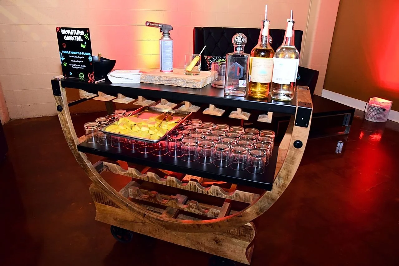 Custom acrylic drink menu. 