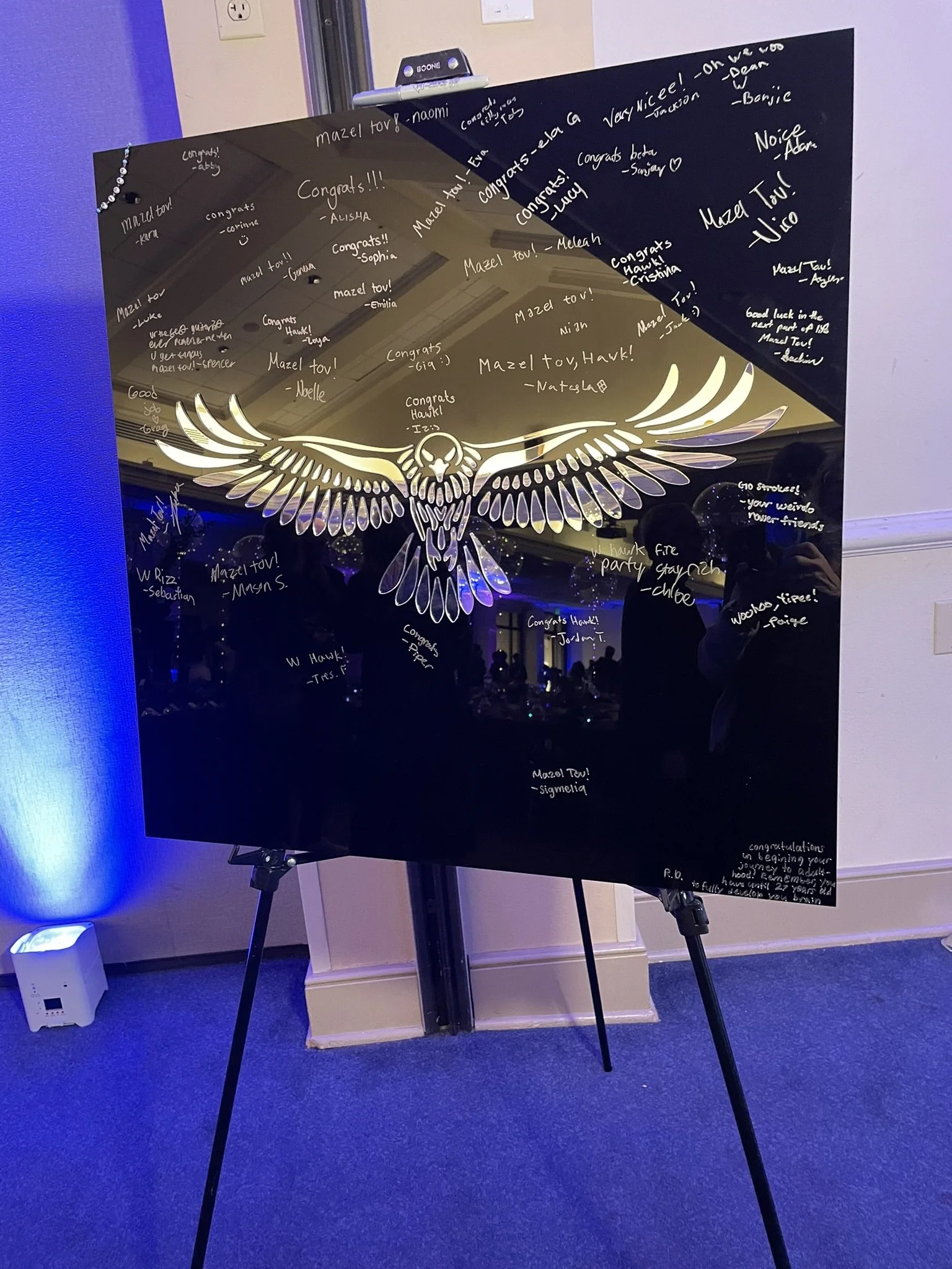 Hawk_Sign in Board_Animal_Bird_Gold and Black_Bar.JPEG