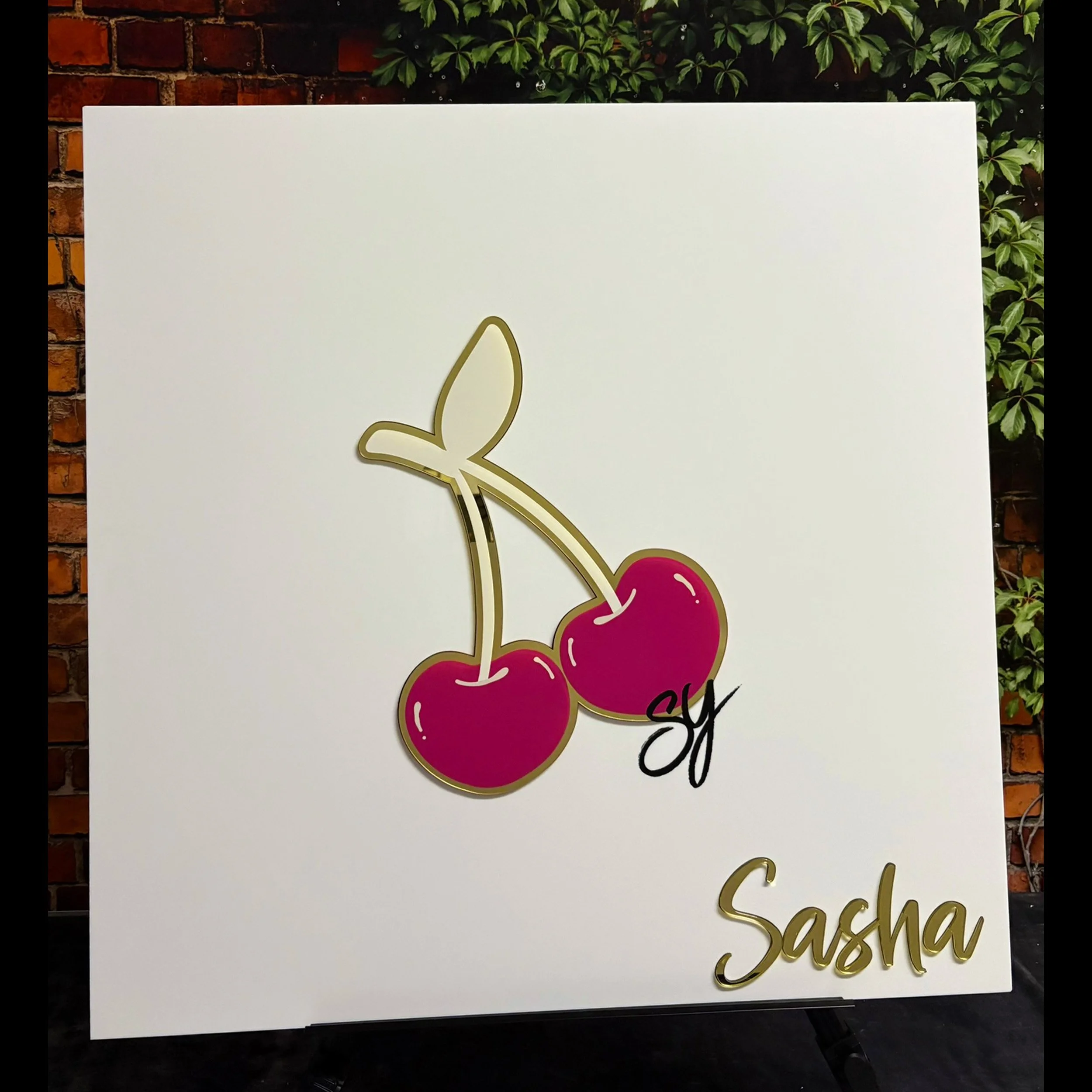 Sasha Pink Cherries Gold Mirror White Board Blank.jpg