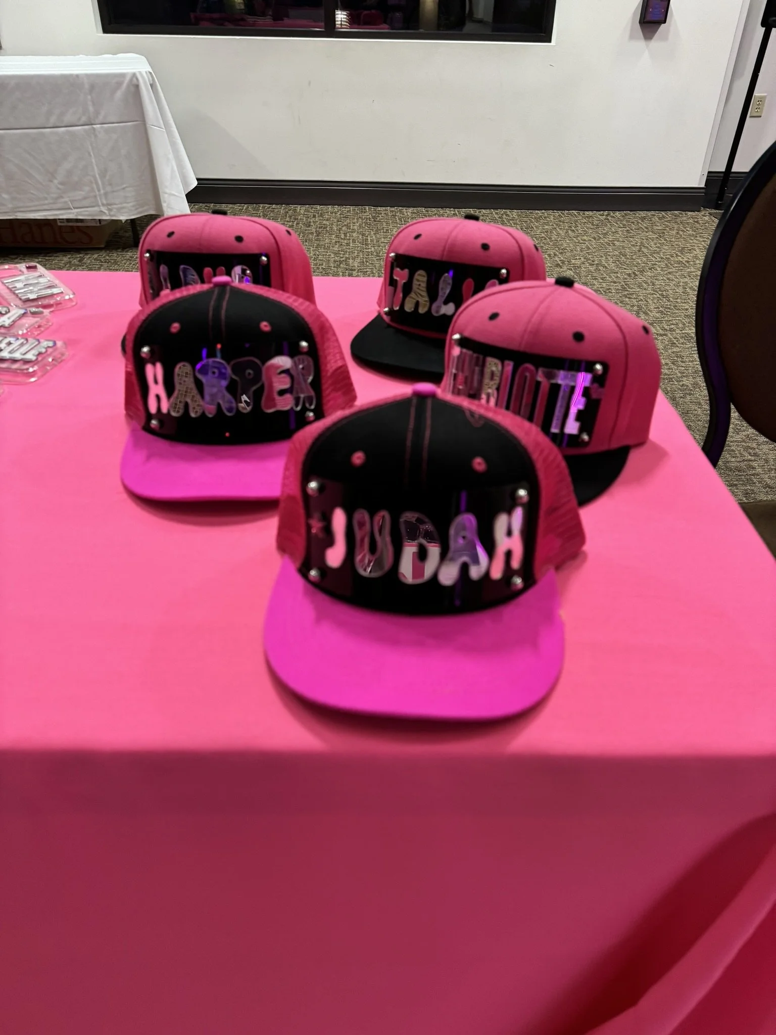 Onsite Activation_Custom Swag Station_Personalized Hats_Pink.JPEG