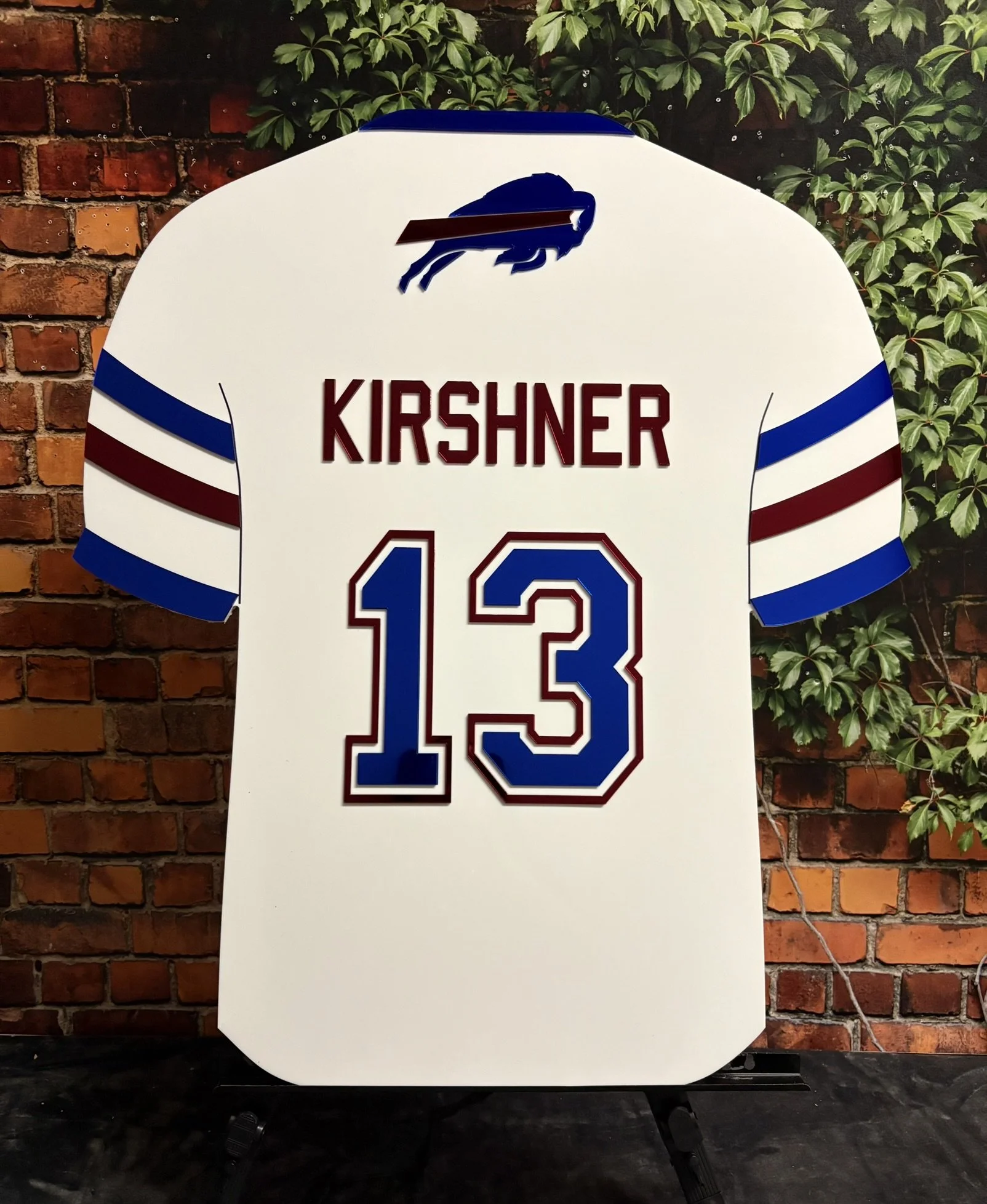 Custom Buffalo Bills football jersey sign-in board.