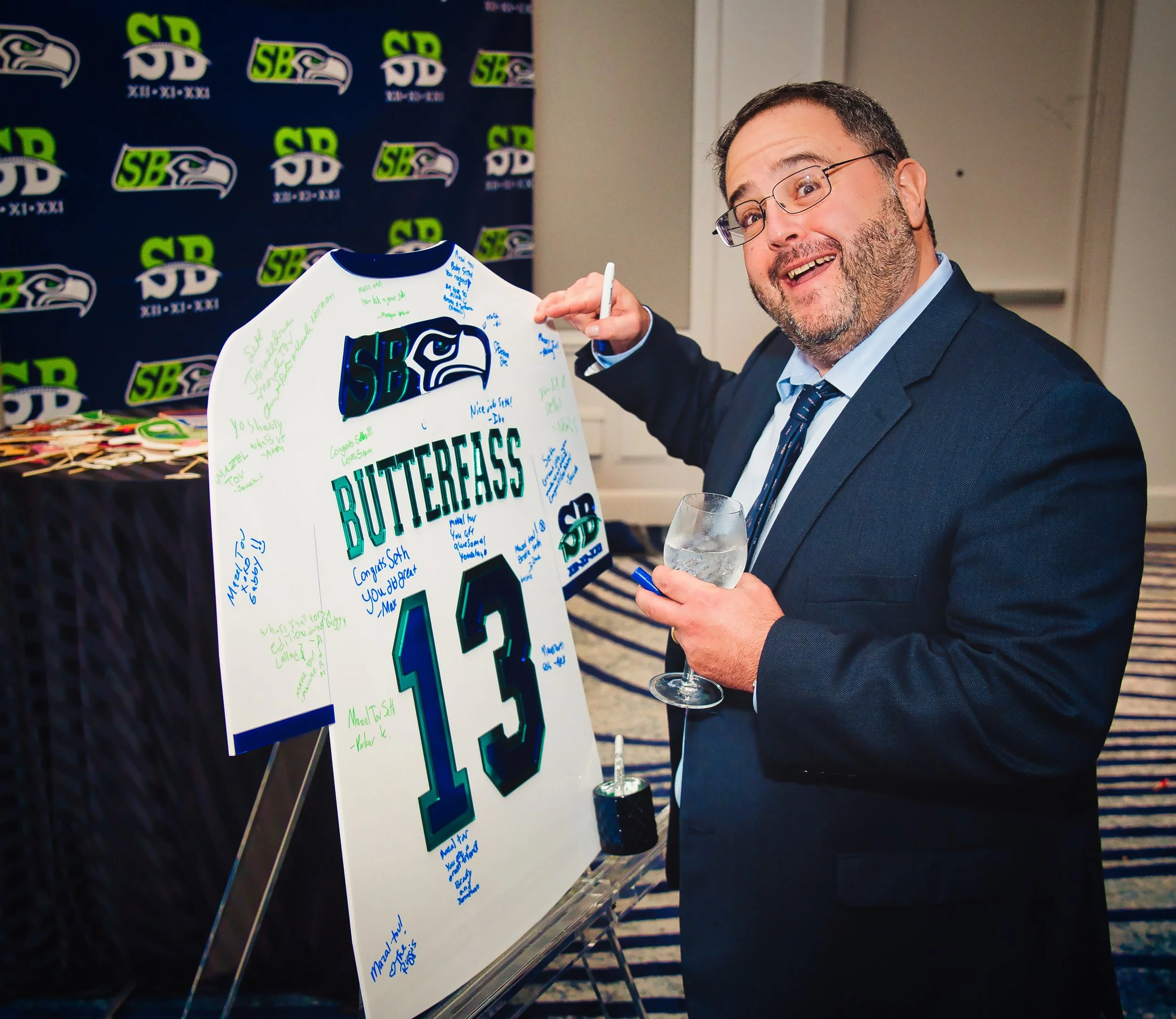 Custom Philadelphia Eagles baseball jersey sign-in board.