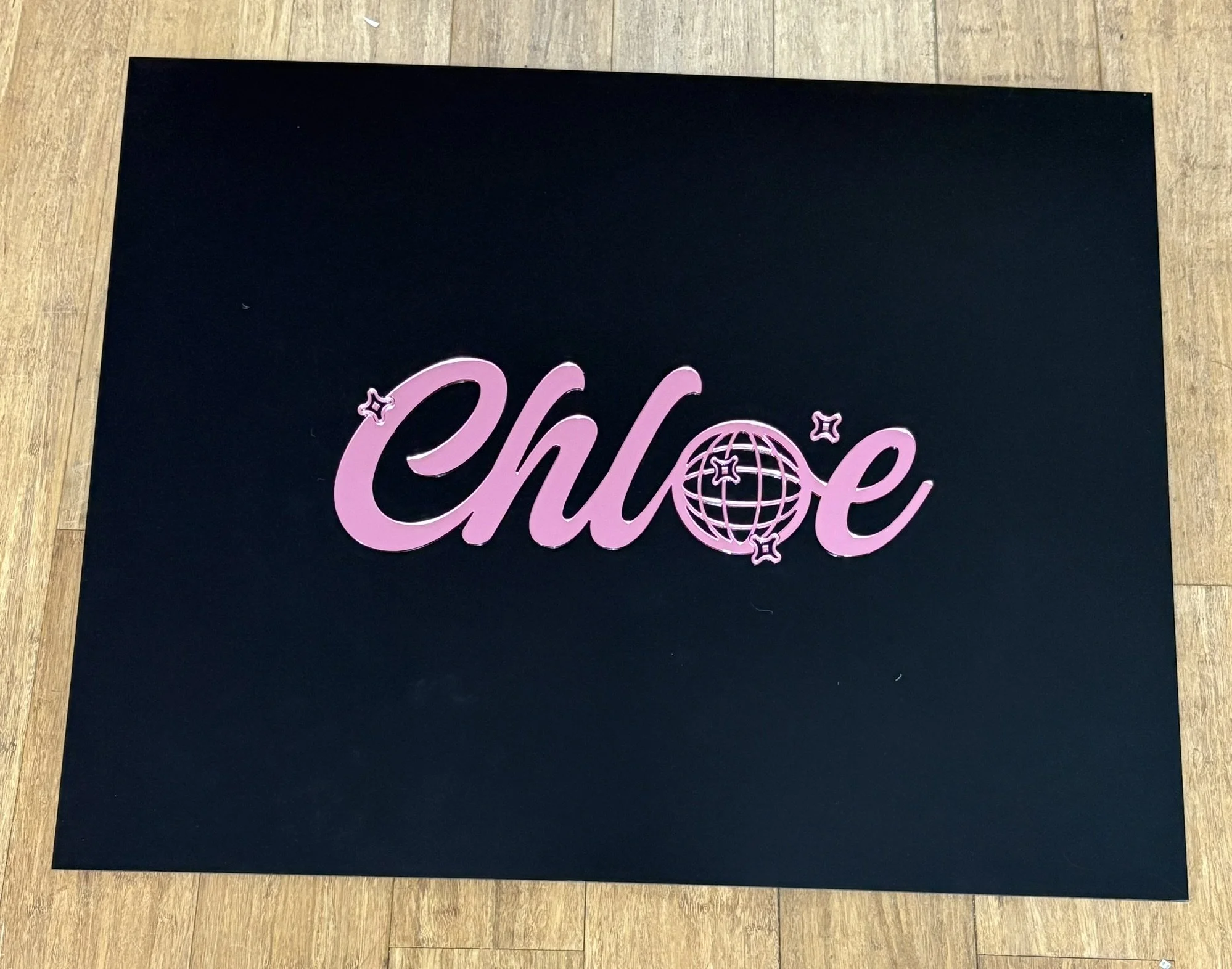Black Acrylic Sign in Board_Pink_Disco_Chloe_Bat.JPEG