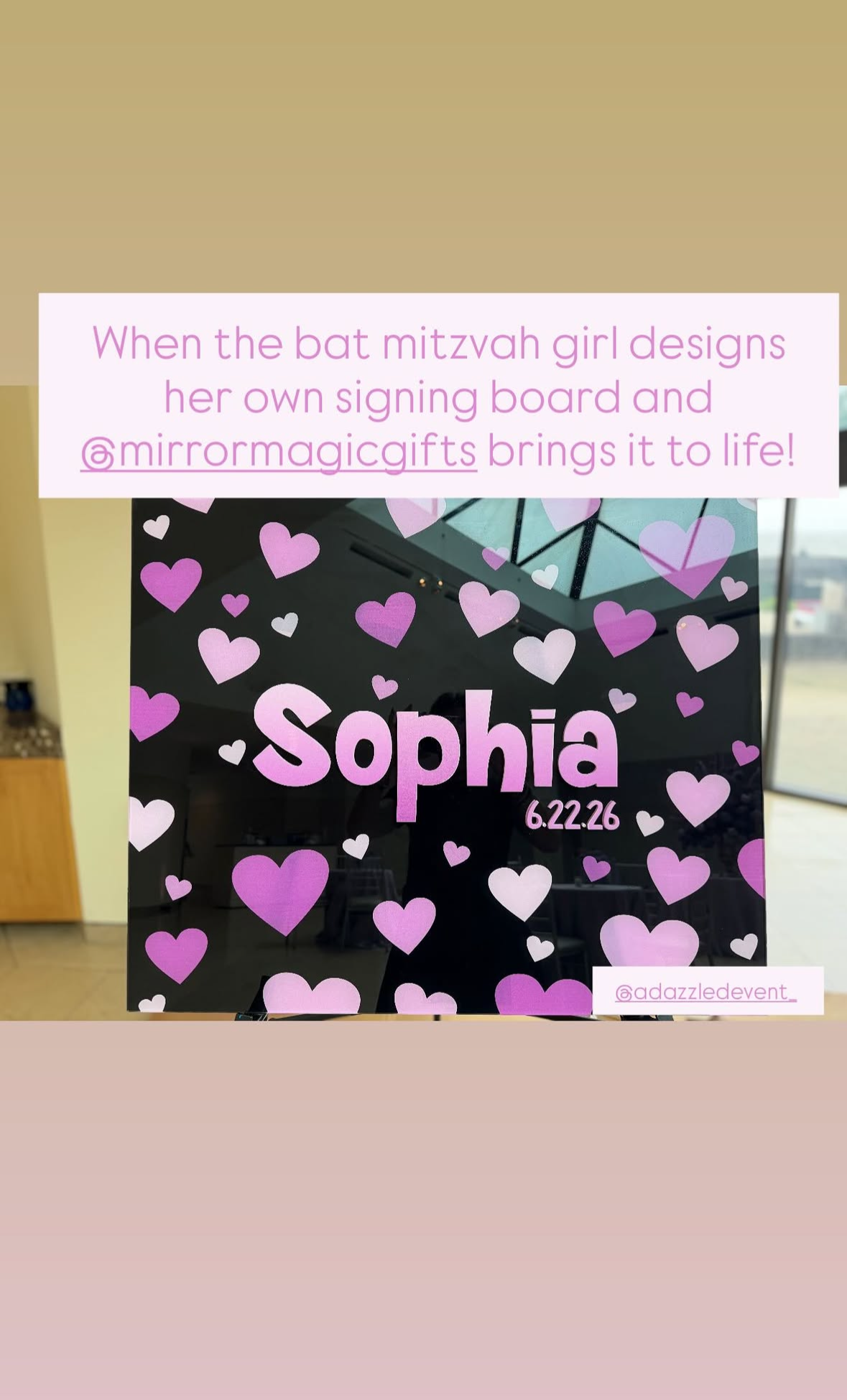 Black acrylic sign-in board_Purple hearts_Love_Bat.png