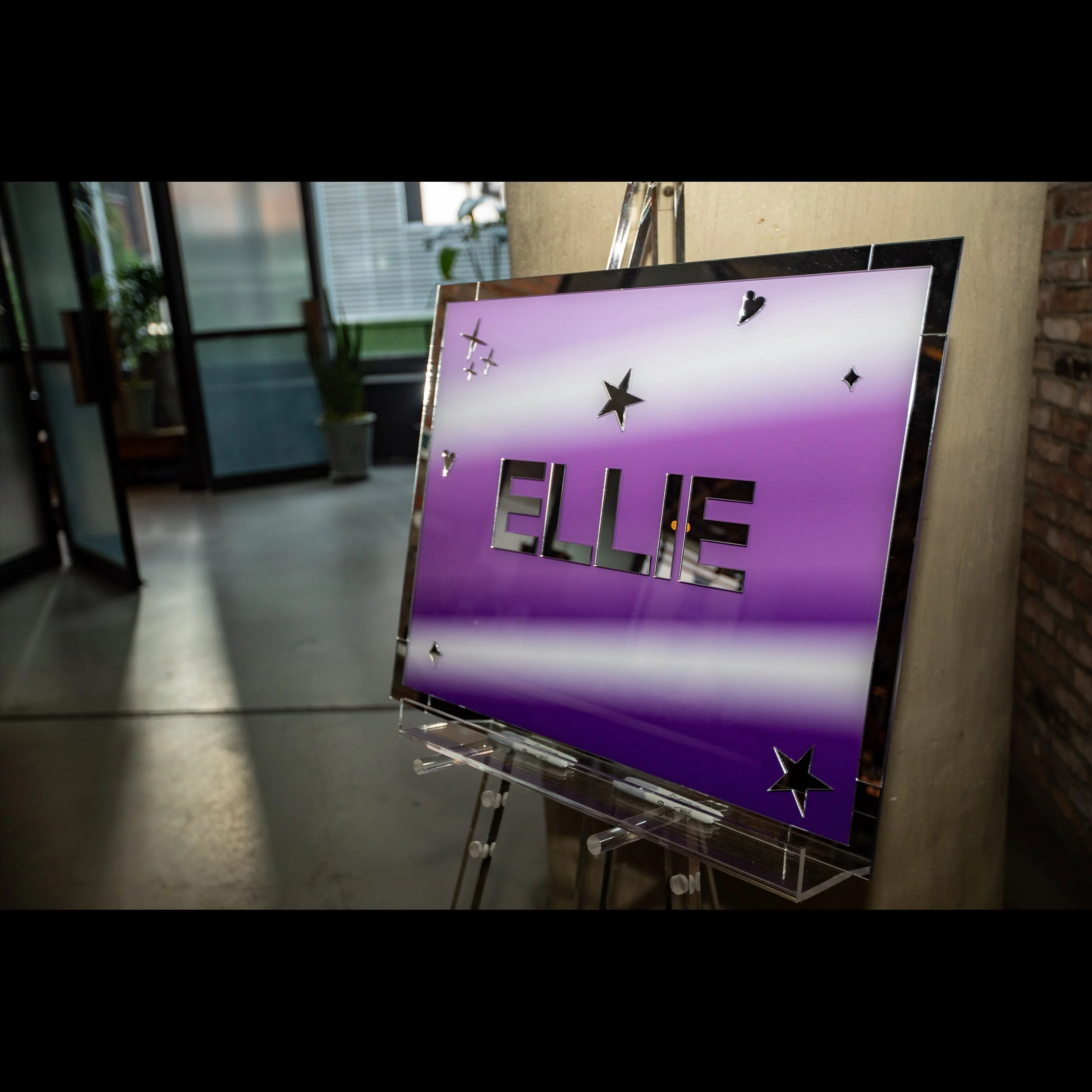 Ellie Silver Mirror Text Stars Frame Purple White Ombre Board Blank.jpg