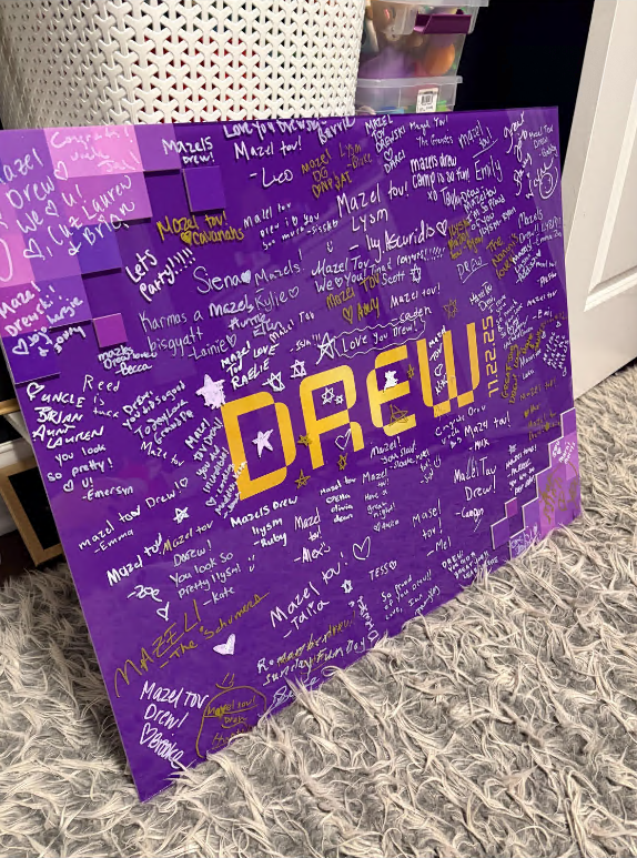 Minecraft Themed Acrylic Sign in Board_Purple and Gold_Pixels_Bar.PNG