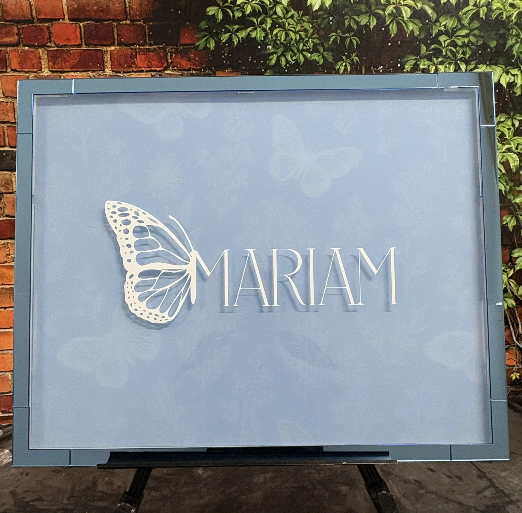 Butterfly Drop Box_Blue and White_Bat Mitzvah_Insect.JPEG