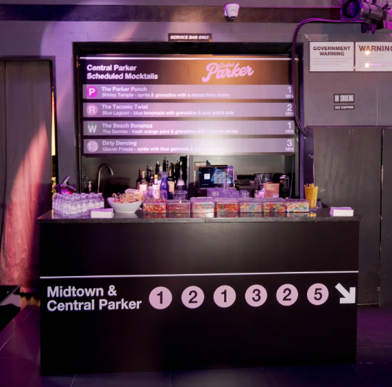 Custom New York City themed menu. 