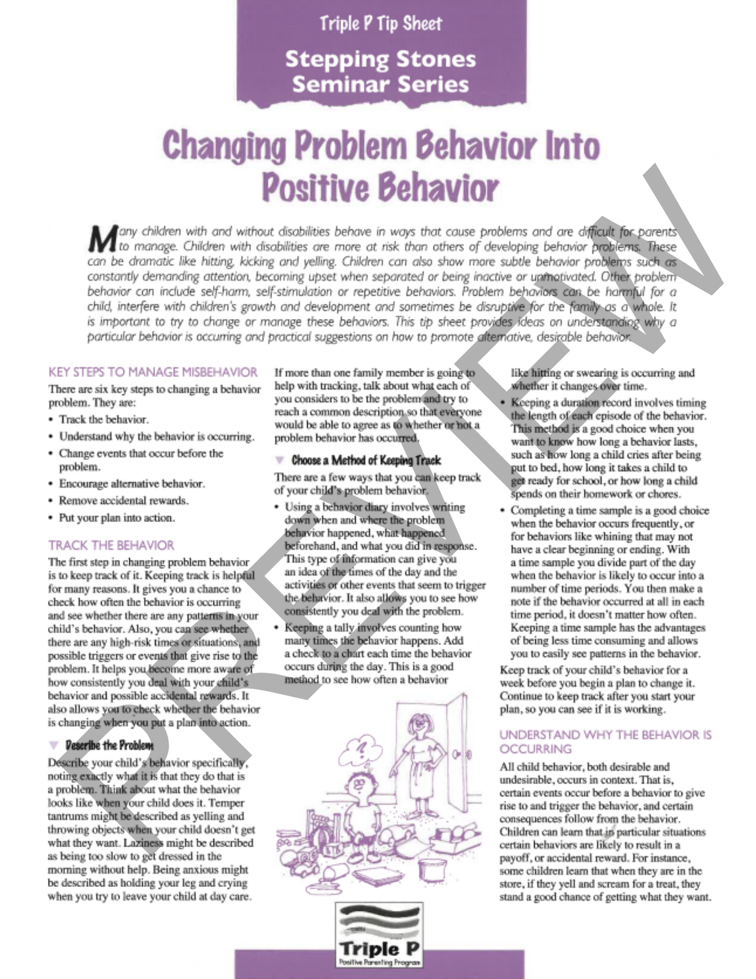 Selected Seminar Stepping Stones Series: Changing Problem Behavior into Positive Behavior