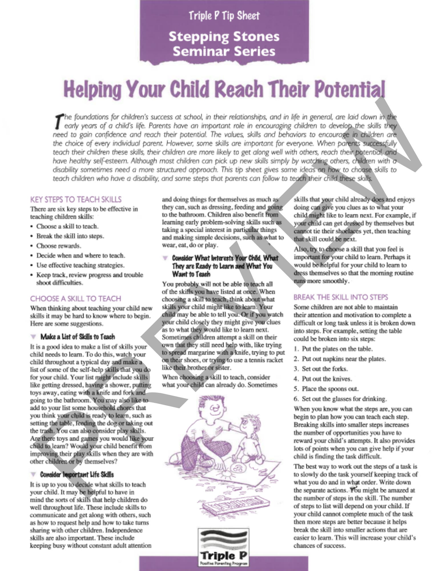 Selected Seminar Stepping Stones Series: Helping Your Child Reach Their Potential