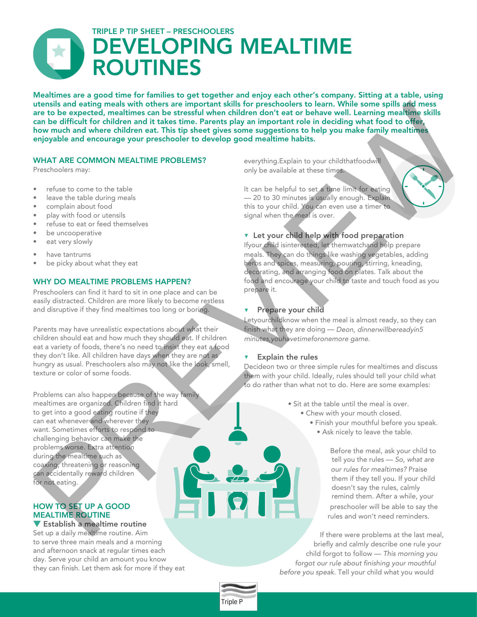 Developing Mealtime Routines | Mealtime Problems